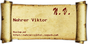 Nehrer Viktor névjegykártya